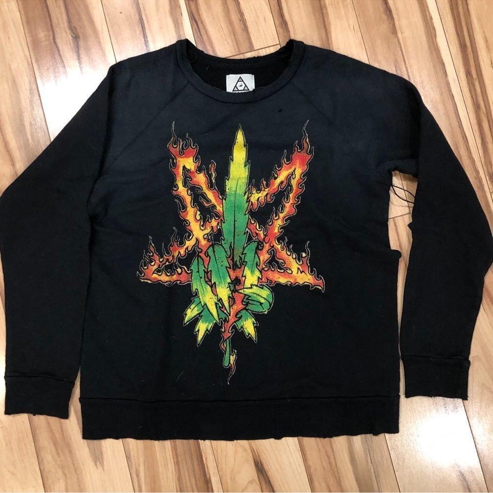 RELISTED 👹 LAST ONE 👺UNIF BURNING WEED ON FIRE RING PENTAGRAM DISTRESSED - Picture 8 of 9
